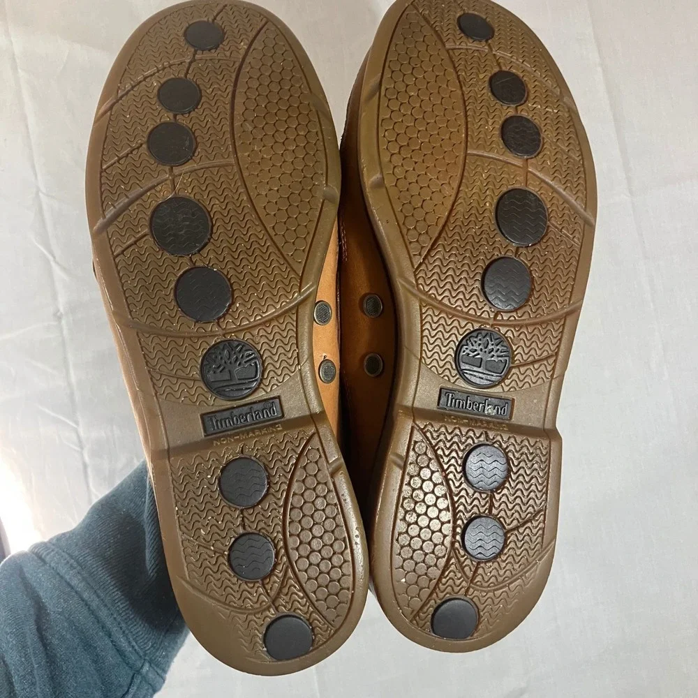Timberland Mens 10M Tan Brown Leather Boat Shoes Deck Loafers 72039